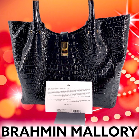 SOLD - BRAHMIN BLACK MELBOURNE MEDIUM MALLORY TOTE NWT - Picture 9 of 11